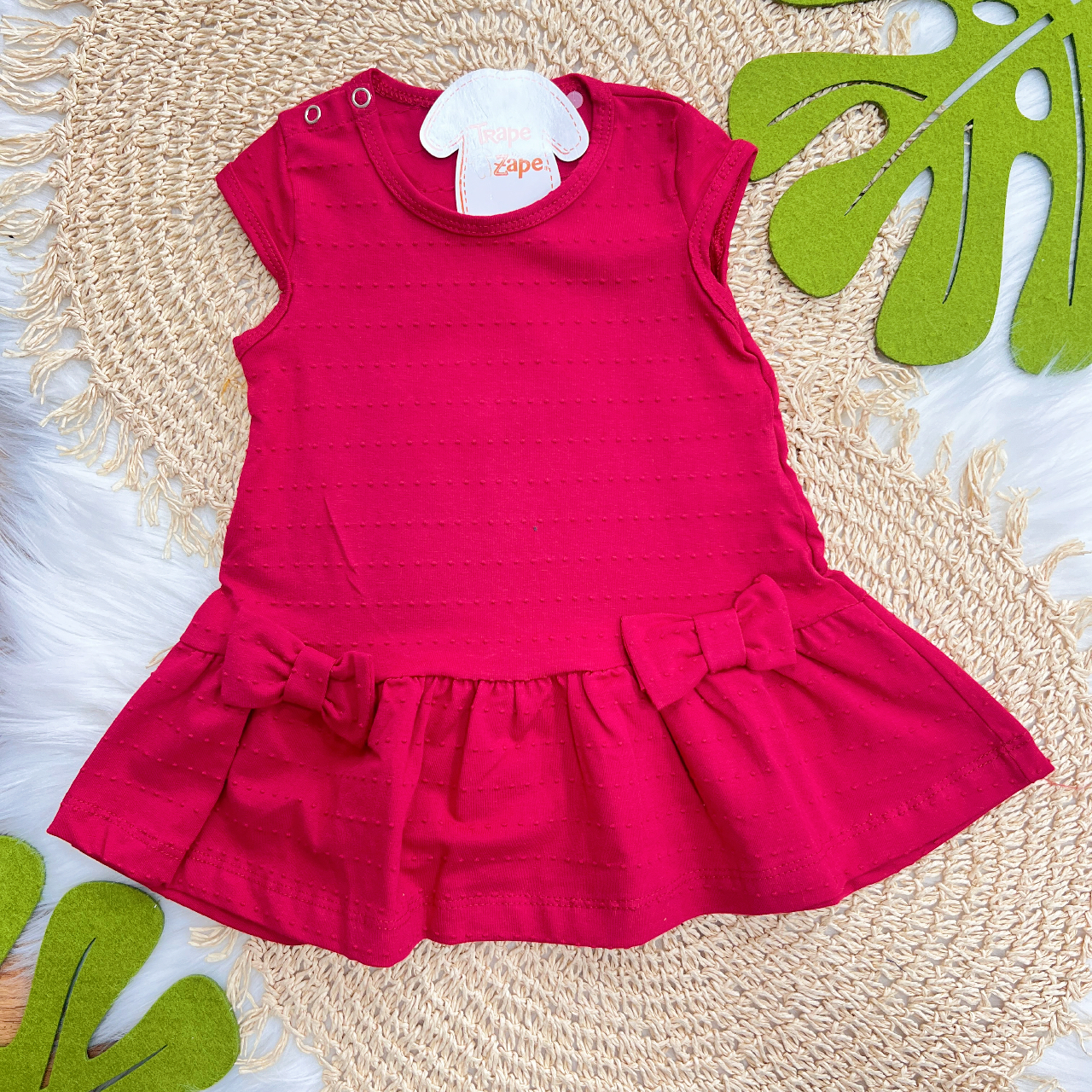 Vestido Ana Bola com Dois Laços - Vermelho